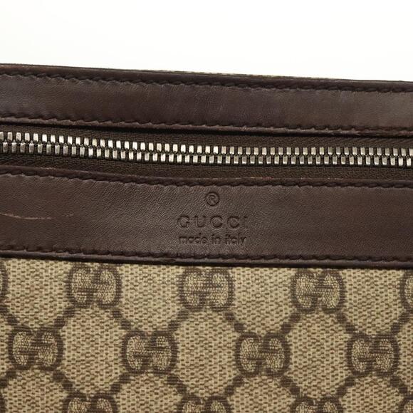 GUCCI GG Supreme Shoulder Bag Pvc Beige Silver - Picture 15 of 16